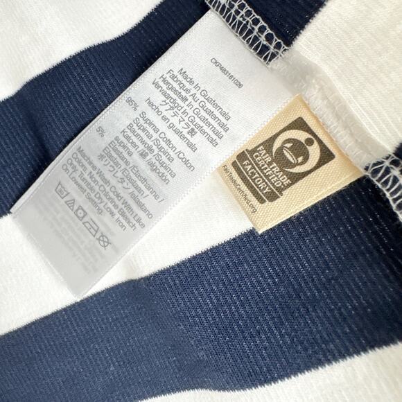 Madewell Supima Cotton Rib Tee Shirt Striped Nautical  Retro Classic XS NWT - Picture 9 of 9